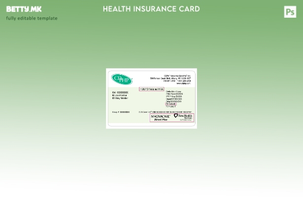 Модерен стил Њујоршки CDPHP шаблон картичка за здравствено осигурување